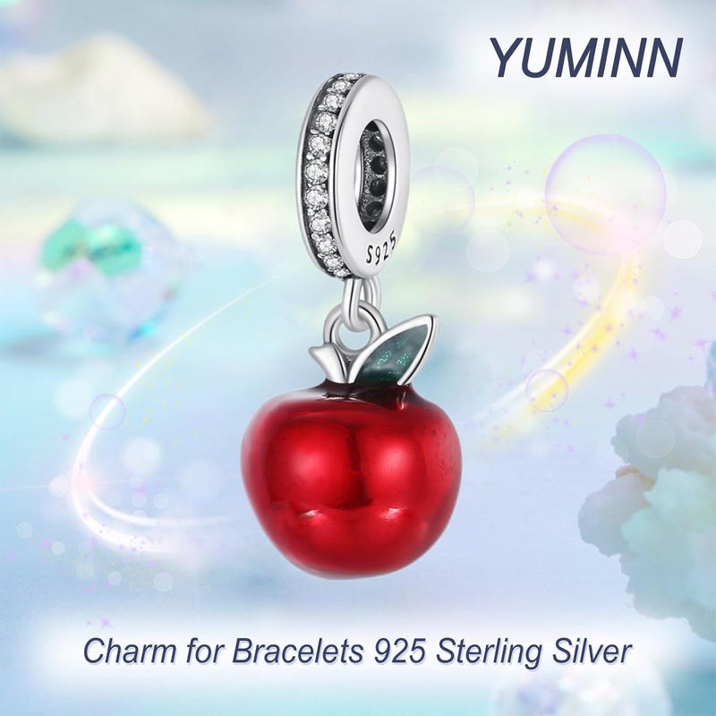 YUMINN 925 Sterling Silver Charms for Bracelets Gold Love and Heart Charms Cherry Blossom Dangle Beads Jewelry for Women - Image 1
